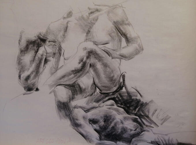 2023 charcoal on newsprint