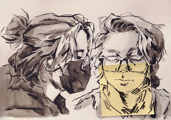 2023 ink on mixed media paper